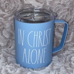 Rae Dunn IN CHRIST ALONE Stainless Steel Insulated Mug - NWT - HTF